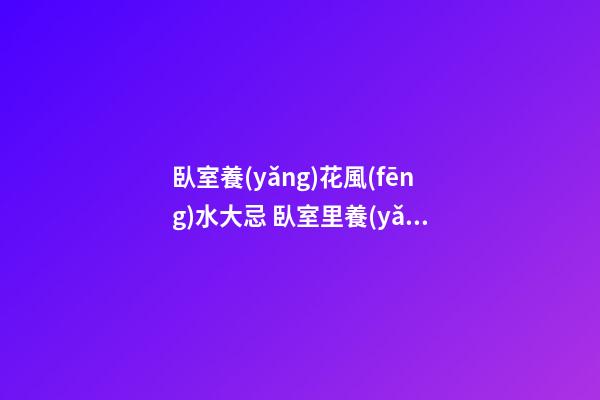 臥室養(yǎng)花風(fēng)水大忌 臥室里養(yǎng)適合放什么花好